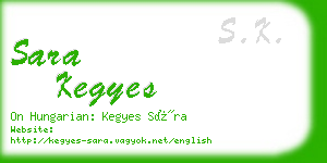 sara kegyes business card